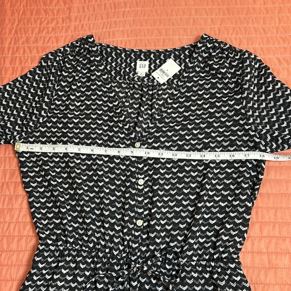 NWT GAP Black White Geomtric Print Long Sleeve Button Down Midi Shirt Dress sz S - Picture 12 of 16